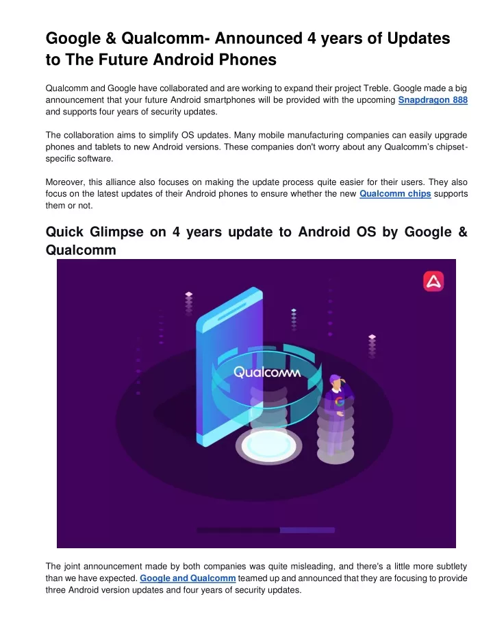 google qualcomm announced 4 years of updates