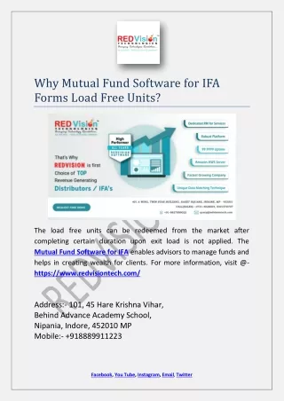why mutual fund software for ifa forms load free