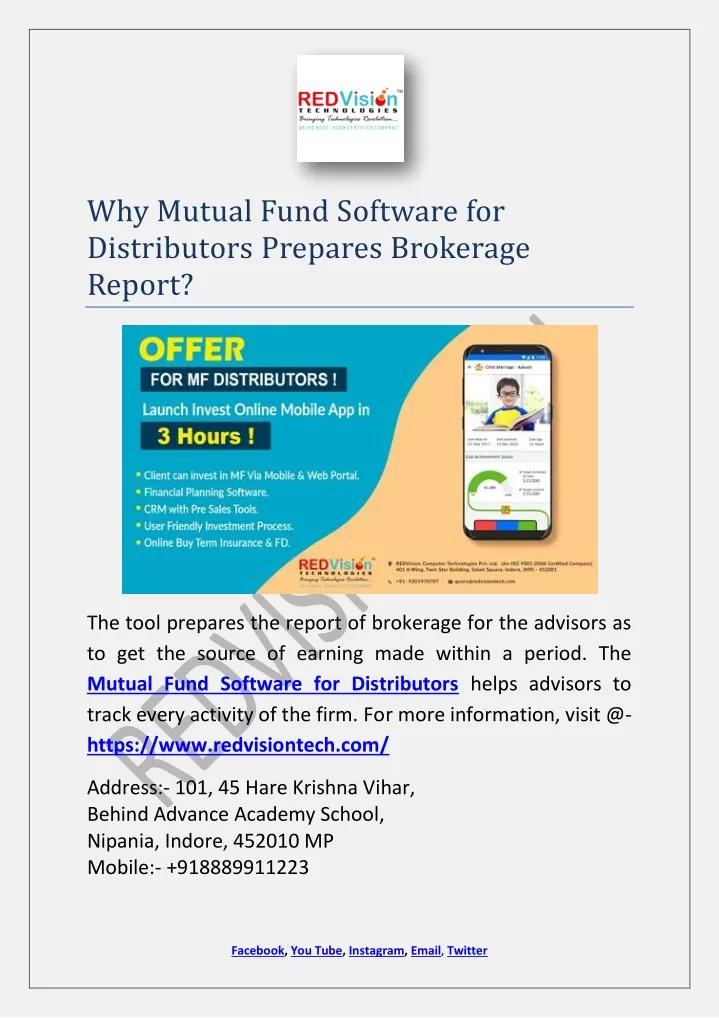 why mutual fund software for distributors