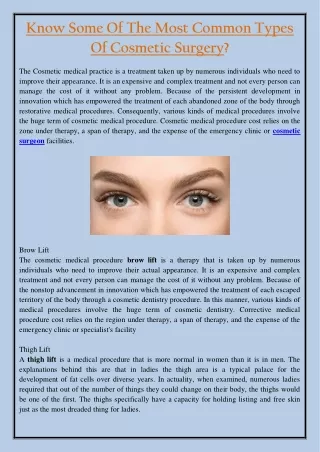 know some of the most common types of cosmetic