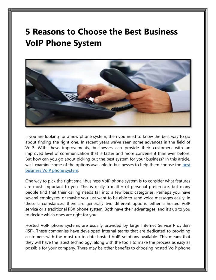 5 reasons to choose the best business voip phone