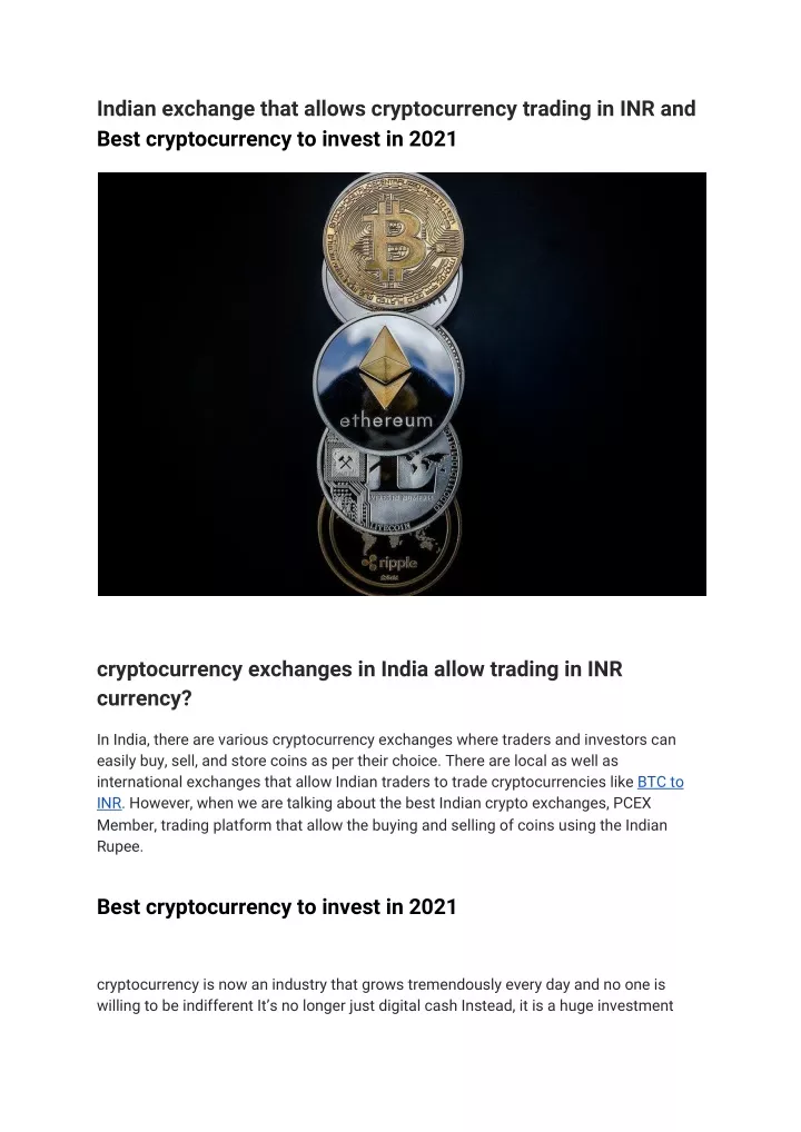 indian exchange that allows cryptocurrency