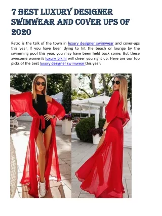 7 best luxury designer swimwear and cover ups of 2020