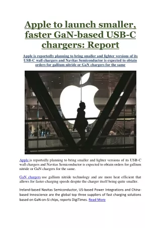 apple to launch smaller faster gan based