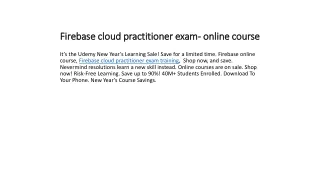firebase cloud practitioner exam online course