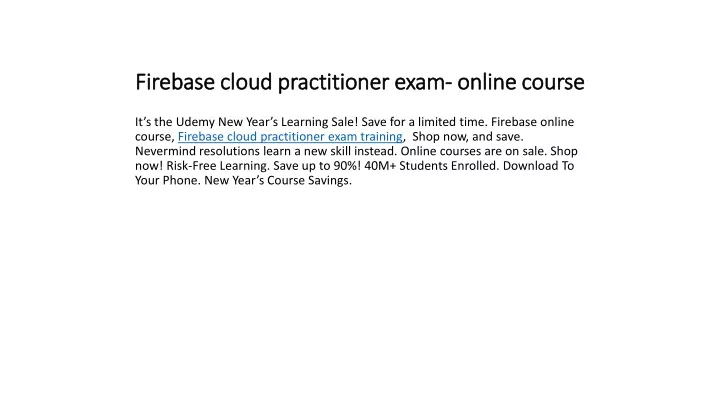firebase cloud practitioner exam online course
