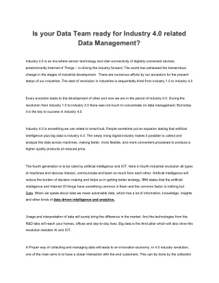 is your data team ready for industry 4 0 related