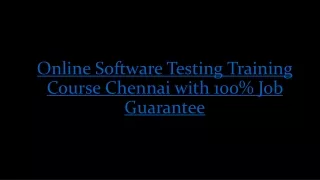 online software testing training course chennai with 100 job guarantee