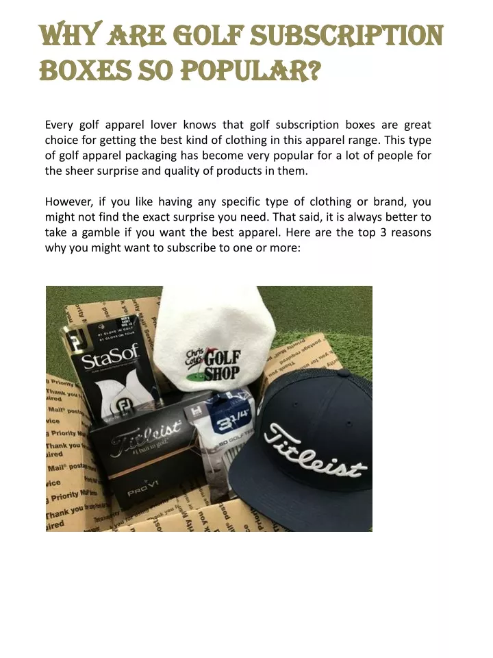 why are golf subscription boxes so popular