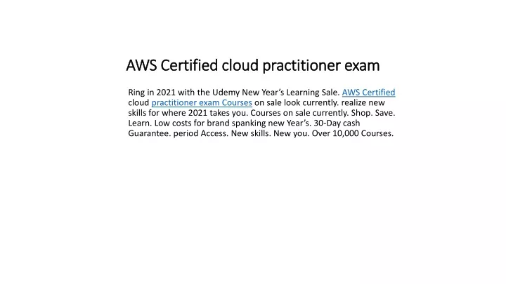 aws certified cloud practitioner exam