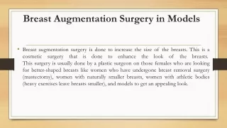 Breast Augmentation Surgery in Models