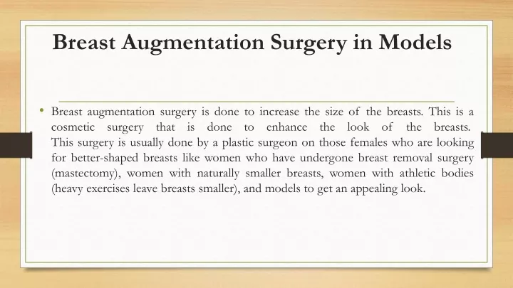 breast augmentation surgery in models