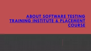 about software testing training institute placement course