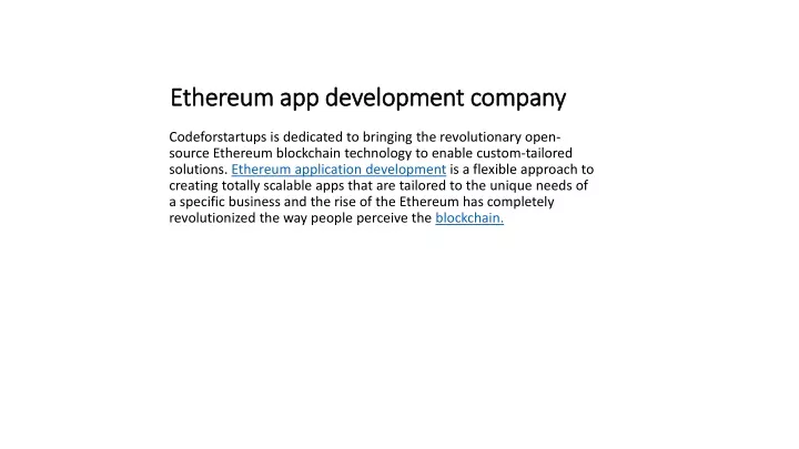 ethereum app development company