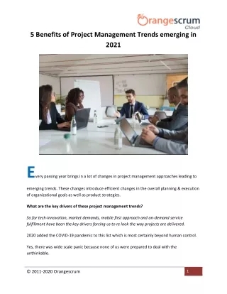 5 benefits of project management trends emerging