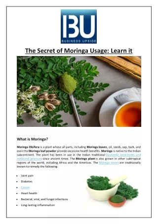the secret of moringa usage learn it