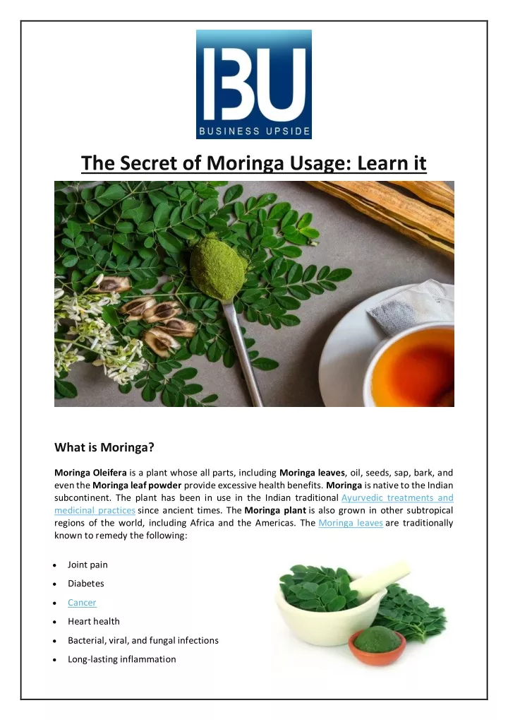 the secret of moringa usage learn it