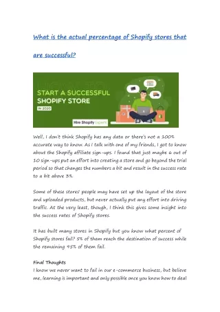 what is the actual percentage of shopify stores