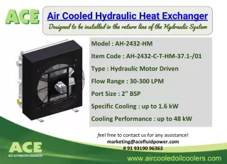 air cooled hydraulic heat exchanger designed