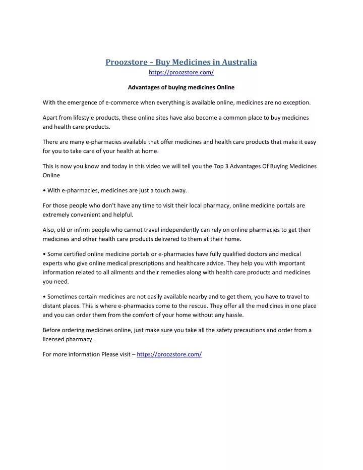 proozstore buy medicines in australia https