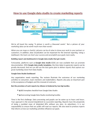 how to use google data studio to create marketing
