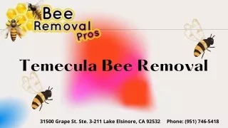 Beeremovalpros provide Temecula bee removal specialists for the relocation of bees in a safe area. Our chemical-free met