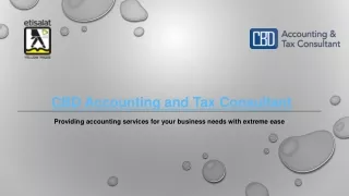 CBD Accounting and Tax Consultant | Providing Accounting Services for business in UAE