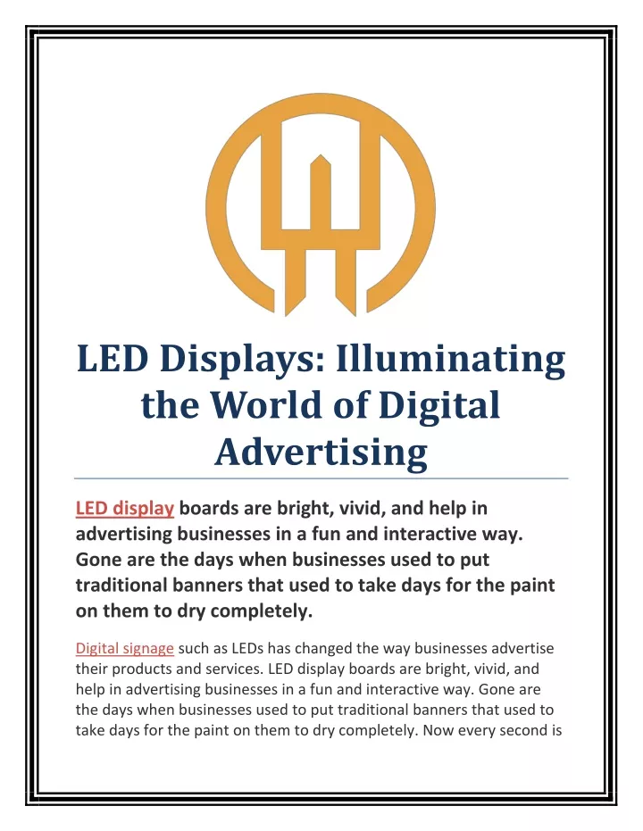 led displays illuminating the world of digital