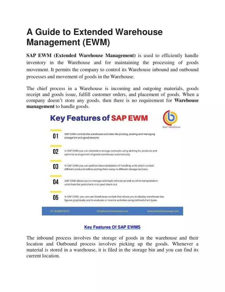 a guide to extended warehouse management ewm