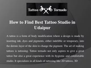 How to Find Best Tattoo Studio in Udaipur