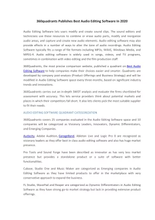 360quadrants publishes best audio editing