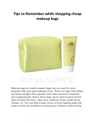 Tips to Remember while shopping cheap makeup bags