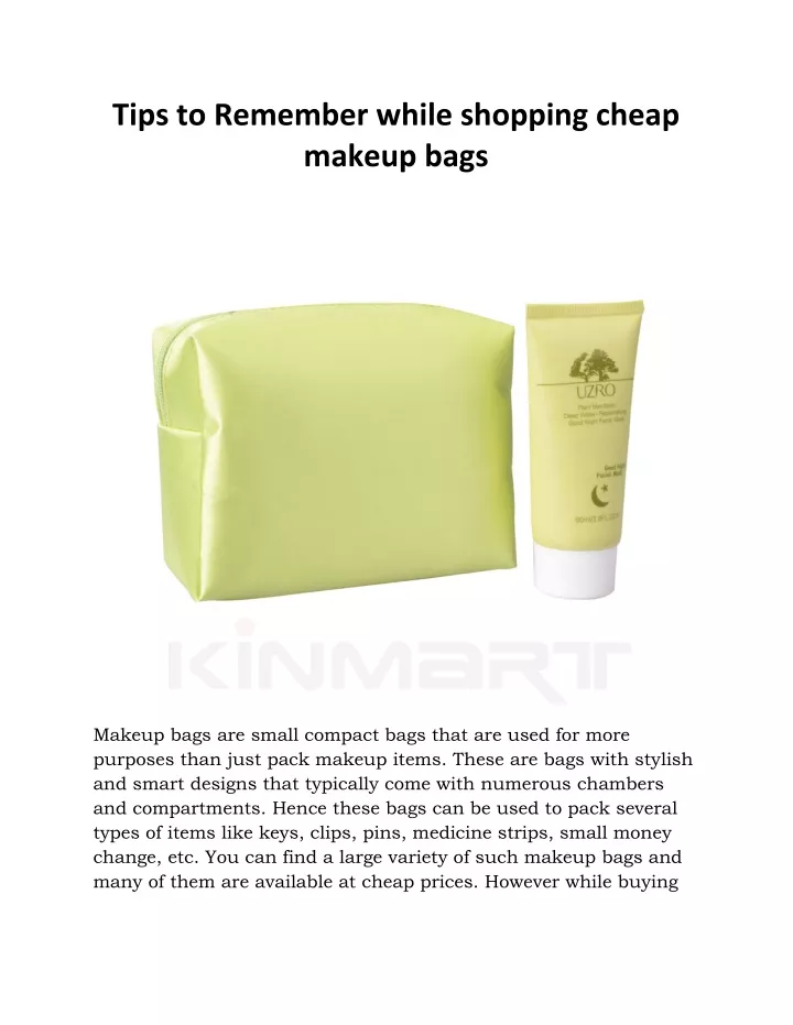 tips to remember while shopping cheap makeup bags