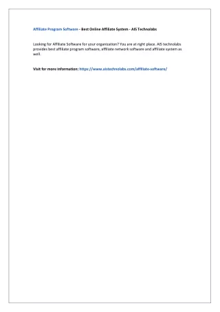 affiliate program software best online affiliate