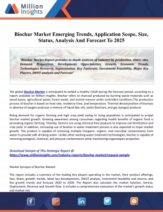 Biochar Market 2020 Global Industry Size, Share, Revenue, Business Growth, Demand And Applications To 2025