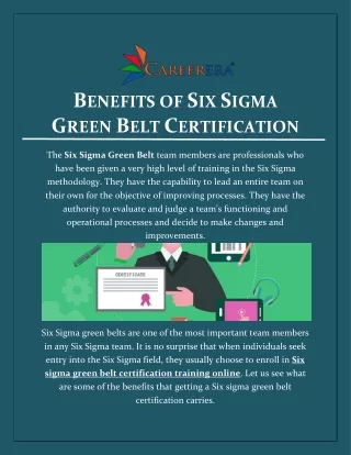Benefits of Six Sigma Green Belt Certification