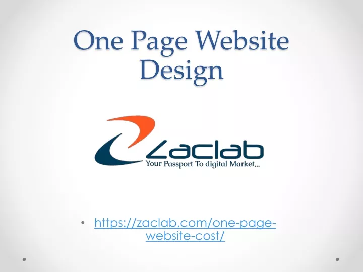 one page website design