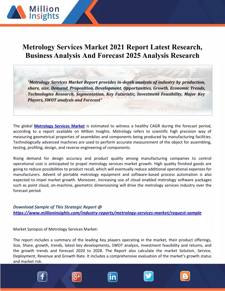 metrology services market 2021 report latest