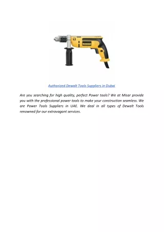authorized dewalt tools suppliers in dubai