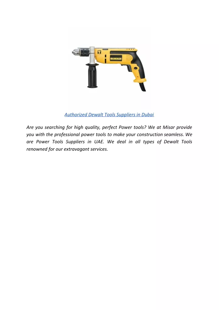 authorized dewalt tools suppliers in dubai