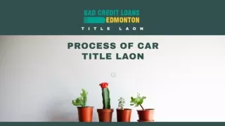 Process of car title loan