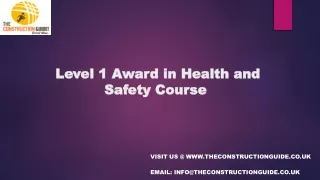 Level 1 Award in Health and Safety Course