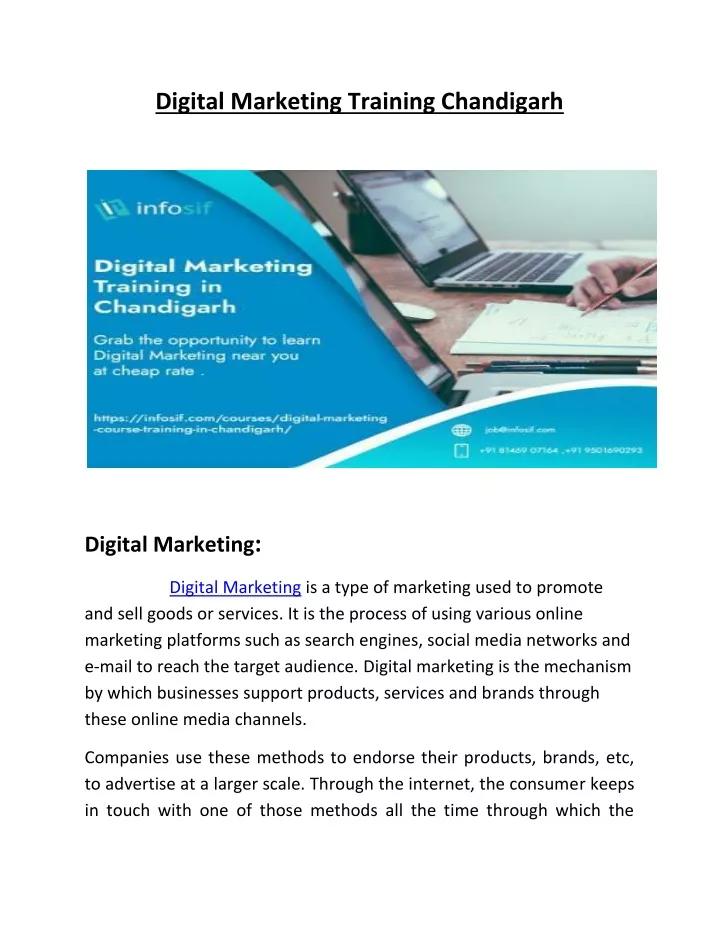 digital marketing training chandigarh