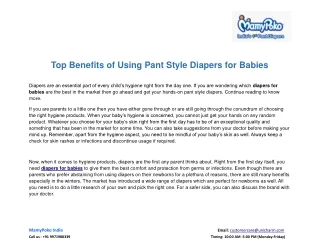 top benefits of using pant style diapers
