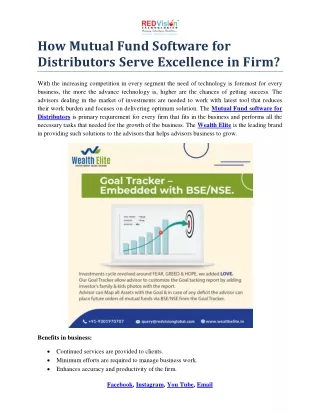how mutual fund software for distributors serve