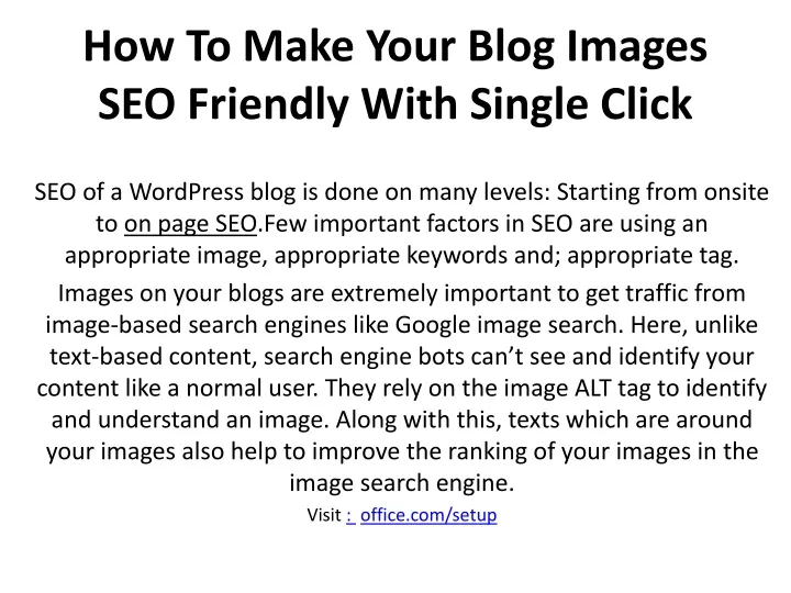 how to make your blog images seo friendly with single click