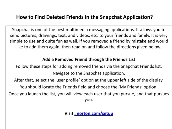 how to find deleted friends in the snapchat application