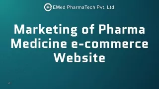 marketing of pharma medicine e commerce website