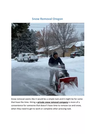 snow removal oregon
