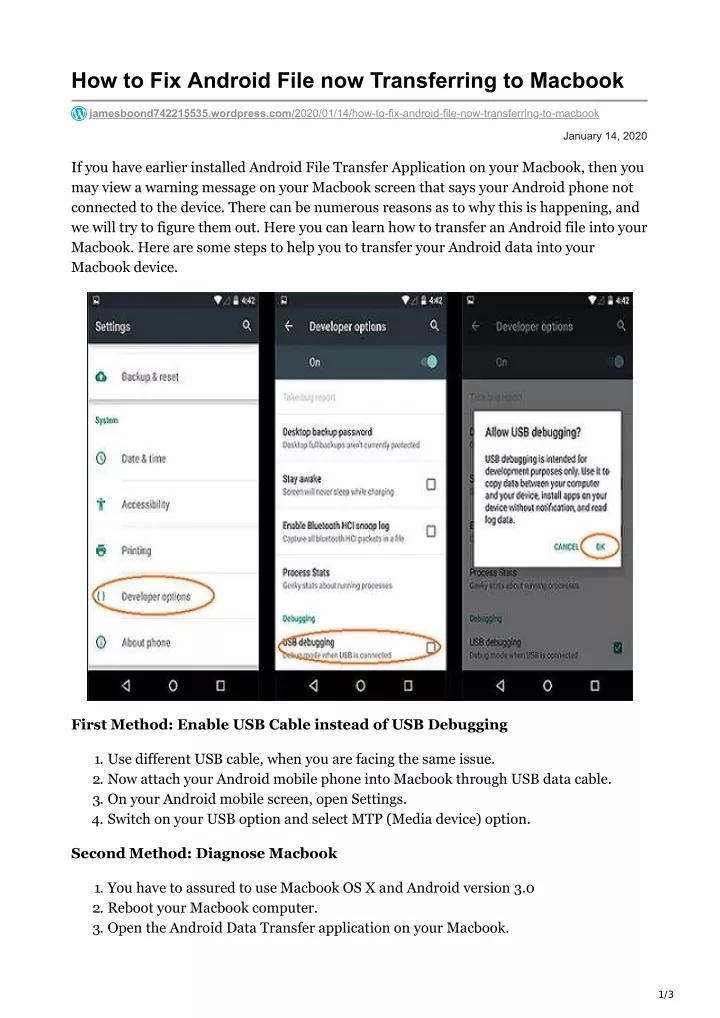 how to fix android file now transferring